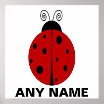LADYBUG design customized with ANY NAME Poster