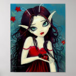 Ladybug Fairy Big Eye Art Poster Print