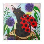 Ladybug Fairy Cat Fantasy Art Tile tiles