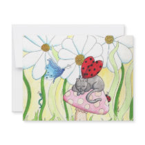 Ladybug Fairy Cat invitations by BeMusedArt Ladybug Fairy Cat invitations