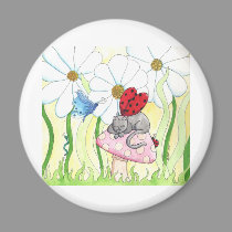Ladybug Fairy Cat magnets