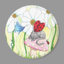 Ladybug Fairy Cat magnets
