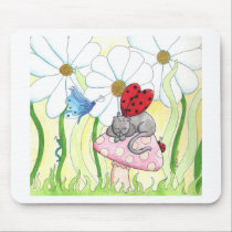 Ladybug Fairy Cat mousepads