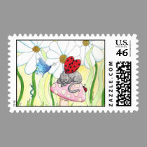 Ladybug Fairy Cat postage