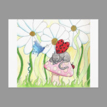 Ladybug Fairy Cat postcards