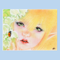 Ladybug Fairy Postcard postcards