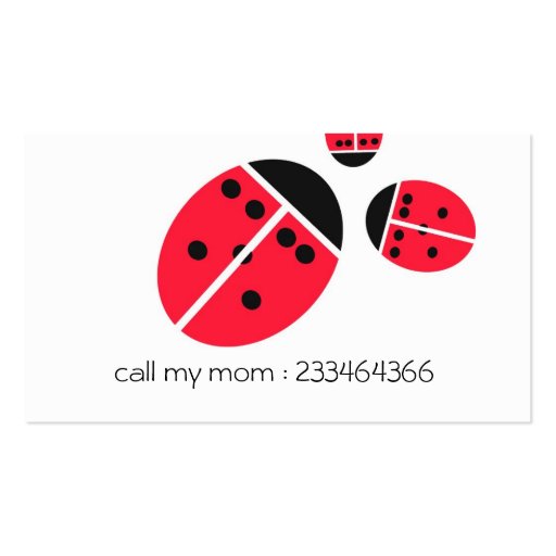 ladybug family business card template (front side)