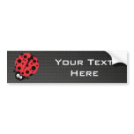 Ladybug; Faux Carbon Fiber Bumper Sticker