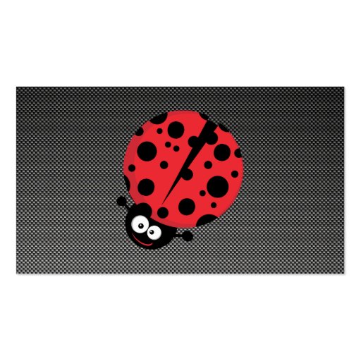 Ladybug; Faux Carbon Fiber Business Cards (back side)