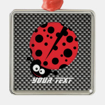 Ladybug; Faux Carbon Fiber Christmas Tree Ornament