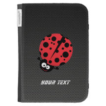 Ladybug; Faux Carbon Fiber Kindle Case