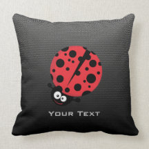 Ladybug; Faux Carbon Fiber Pillows