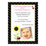 Ladybug First Birthday Photo Invitation