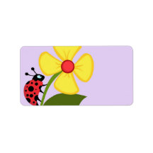 Ladybug Flower Address Label