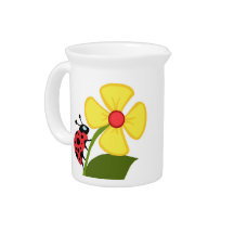 Ladybug Flower Beverage Pitcher