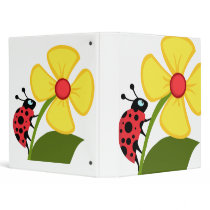 Ladybug Flower 3 Ring Binders