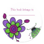 Ladybug Flower Bookplate by Hafapea