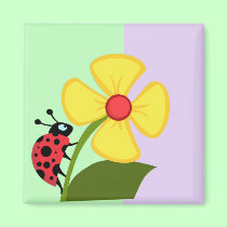 Ladybug Flower magnets