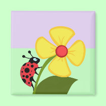 Ladybug Flower magnets
