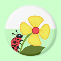 Ladybug Flower magnets