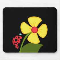 Ladybug Flower mousepads