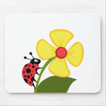 Ladybug Flower mousepads