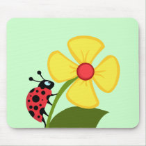 Ladybug Flower mousepads