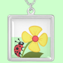 Ladybug Flower necklaces