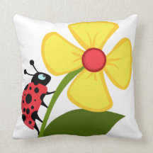 Ladybug Flower Pillow