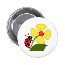 Ladybug Flower buttons