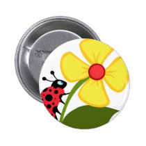 Ladybug Flower buttons