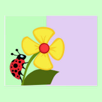 Ladybug Flower postcards