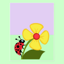 Ladybug Flower postcards