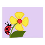 Ladybug Flower Postcards