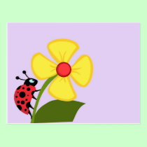 Ladybug Flower postcards