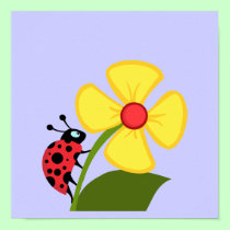 Ladybug Flower posters