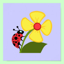 Ladybug Flower posters