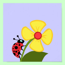 Ladybug Flower posters