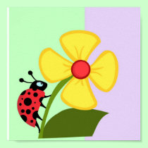 Ladybug Flower posters