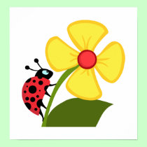 Ladybug Flower posters