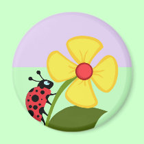 Ladybug Flower magnets