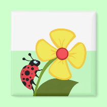 Ladybug Flower magnets