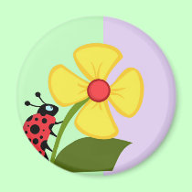Ladybug Flower magnets