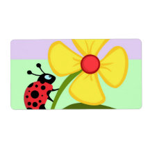Ladybug Flower Shipping Label