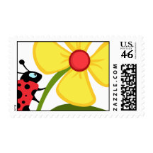 Ladybug Flower Stamp