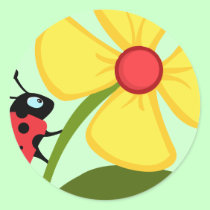 Ladybug Flower stickers
