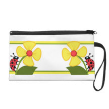Ladybug Flower Wristlet Purse