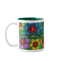 LADYBUG FLOWERS mugs