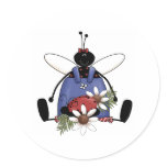 Ladybug Garden Round Sticker
