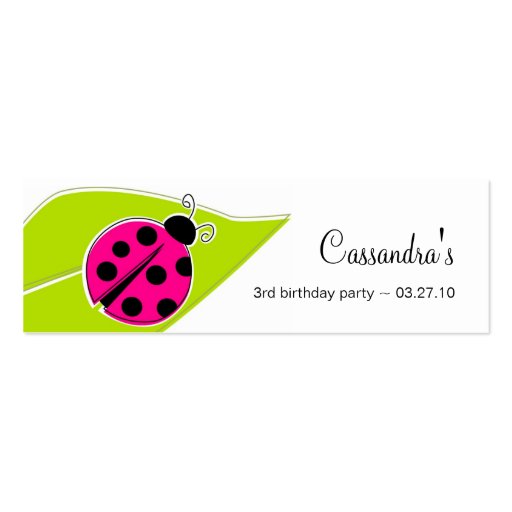Ladybug Gift Tags Business Card (front side)